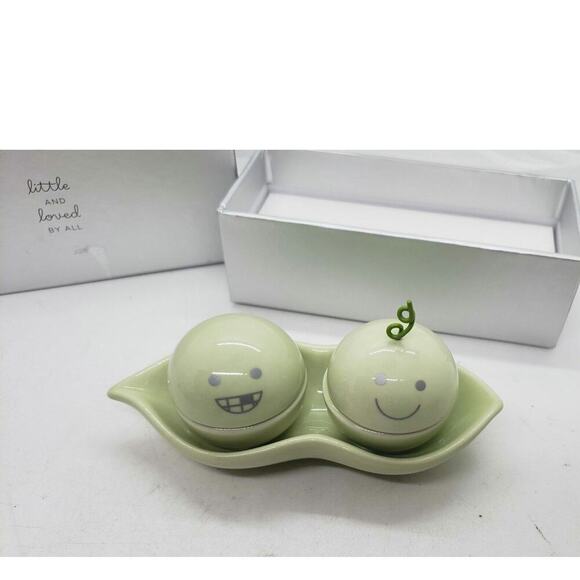 Hallmark Baby's 1st Tooth & Curl Set Ceramic Peas in a Pod Baby Keepsake NIB - Picture 1 of 9